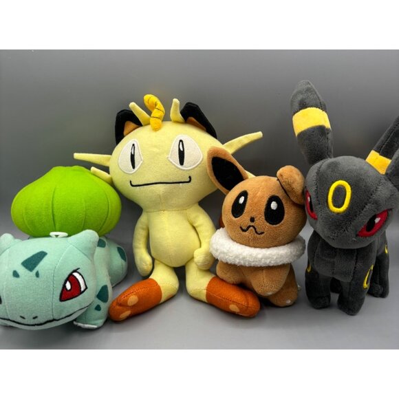 Pokemon Plush Toy Set Meowth Eevee Bulbasaur Umbreon 4 Pcs Mixed Color - Picture 1 of 6